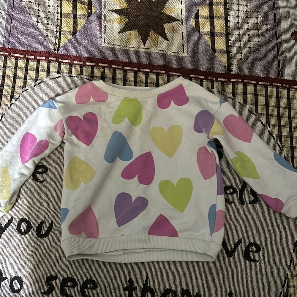 Kidgets White and Pink Heart Pattern Sweatshirt
